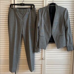 Theory Charcoal Blazer and Trousers Set